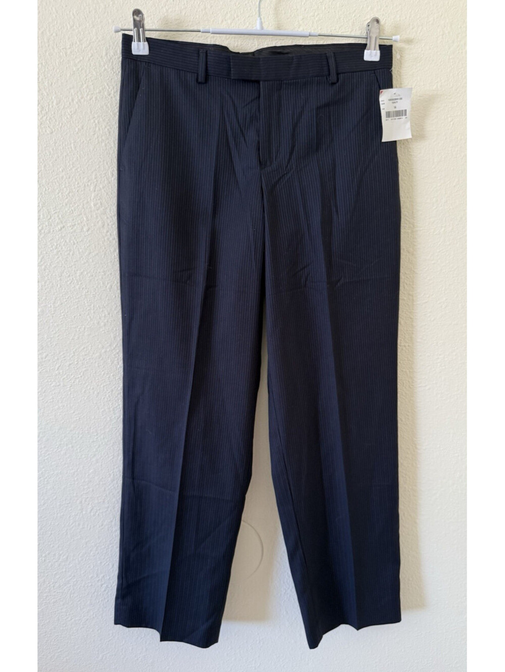 Calvin Klein Boys Dress Pants Size 14 HUSKY NEW Navy Pinstripe